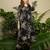 Women Black Viscose Rayon Floral Printed Regular Kurta with Trousers Set