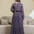 Purple georgette embroidery work anarkali flared kurti with jacket for women's