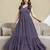 Purple georgette embroidery work anarkali flared kurti with jacket for women's