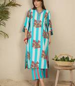 Women Floral Printed Regular Pure Cotton Kurta with Trousers