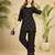 Trendy black floral embroidered ethnic co-ord set for women