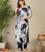 Floral Printed Pure Cotton Kurta with Trousers