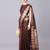 Coffee soft banarasi silk saree with zari weaving meenakari design