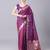 Wine soft banarasi silk saree with zari weaving meenakari design