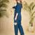 Trendy blue floral embroidered ethnic co-ord set for women