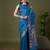 Indigo blue soft banarasi silk saree with zari weaving meenakari design