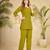 Trendy green floral embroidered ethnic co-ord set for women