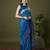 Indigo blue soft banarasi silk saree with zari weaving meenakari design