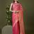 Peach soft banarasi silk saree with zari weaving meenakari design