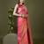 Peach soft banarasi silk saree with zari weaving meenakari design