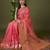 Peach soft banarasi silk saree with zari weaving meenakari design