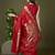 Red soft banarasi silk saree with zari weaving meenakari design