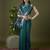 Rama green soft banarasi silk saree with zari weaving meenakari design