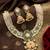 Antique gold-plated kundan pearl bridal necklace set with jhumka | traditional ethnic jewelry