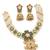 Antique gold-plated kundan pearl bridal necklace set with jhumka | traditional ethnic jewelry