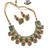 Traditional polki & green beaded choker necklace set with jhumka earrings | gold-plated ethnic bridal jewelry