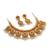 Handcrafted antique gold-plated ethnic necklace set with ruby stones & pearl drops | traditional indian jewelry