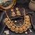 Handcrafted antique gold-plated ethnic necklace set with ruby stones & pearl drops | traditional indian jewelry