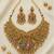 Handcrafted temple jewellery: intricate gold-plated choker set