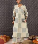 Women Printed Regular Pure Cotton Kurta with Trousers