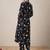 Quirky Printed Mandarin Collar A-Line Kurta With Trousers
