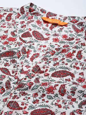 Paisley Printed Pure Cotton Kurta with Trousers 2