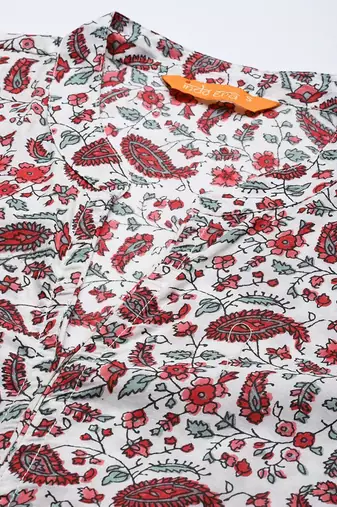Paisley Printed Pure Cotton Kurta with Trousers