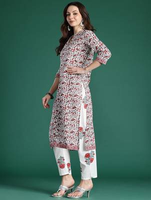 Paisley Printed Pure Cotton Kurta with Trousers 5