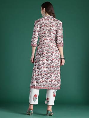 Paisley Printed Pure Cotton Kurta with Trousers 6