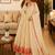 Off white silk blend  party wear embroidery sharara suit set