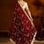 Maroon color satin silk saree with beige blouse heavy embroidered work