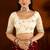 Maroon color satin silk saree with beige blouse heavy embroidered work