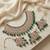 Green kundan choker necklace set with earrings & maang tikka | indian bridal wedding & bollywood festival jewelry