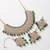 Green kundan choker necklace set with earrings & maang tikka | indian bridal wedding & bollywood festival jewelry
