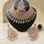 Kundan bridal choker jewelry set with  beads | indian wedding necklace, drop earrings & maang tikka