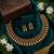 Antique gold plated temple indian jewelry set | traditional ruby green choker necklace & earrings for wedding festival