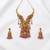 Antique gold plated south indian temple jewelry set - krishna motif necklace with jhumka earrings for weddings