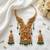 Antique gold plated south indian temple jewelry set - krishna motif necklace with jhumka earrings for weddings