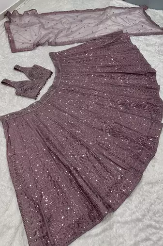Designer Wedding Wear Lehenga Heavy Embroidered PartywearLehenga Sequins & Dori Lehenga festival Lehenga
