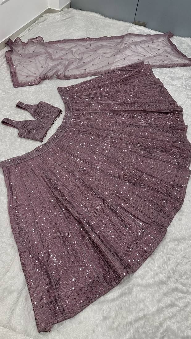 Designer Wedding Wear Lehenga Heavy Embroidered PartywearLehenga Sequins & Dori Lehenga festival Lehenga