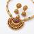 Antique gold plated temple jewelry set - traditional indian necklace with jhumka earrings for bridal wedding & festival