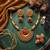 Antique gold plated temple jewelry set - traditional indian necklace with jhumka earrings for bridal wedding & festival