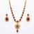 Gold plated ruby indian jewelry set  wedding necklace with earrings | bollywood bridal festival wear