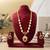 Gold plated ruby green indian jewelry set  wedding necklace with earrings | bollywood bridal festival wear