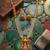 Gold plated south indian temple jewelry set - long pearl haram necklace with jhumka earrings for wedding