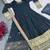 Black fuax blooming party wear embroidery  anarkali suit set