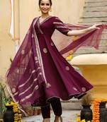 Women Ethnic Motifs Printed Empire Kurta with Trouser & With Dupatta
