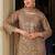 Peach Embroidered Straight Kurta Trousers Dupatta Set