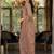 Peach Embroidered Straight Kurta Trousers Dupatta Set