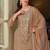 Peach Embroidered Straight Kurta Trousers Dupatta Set
